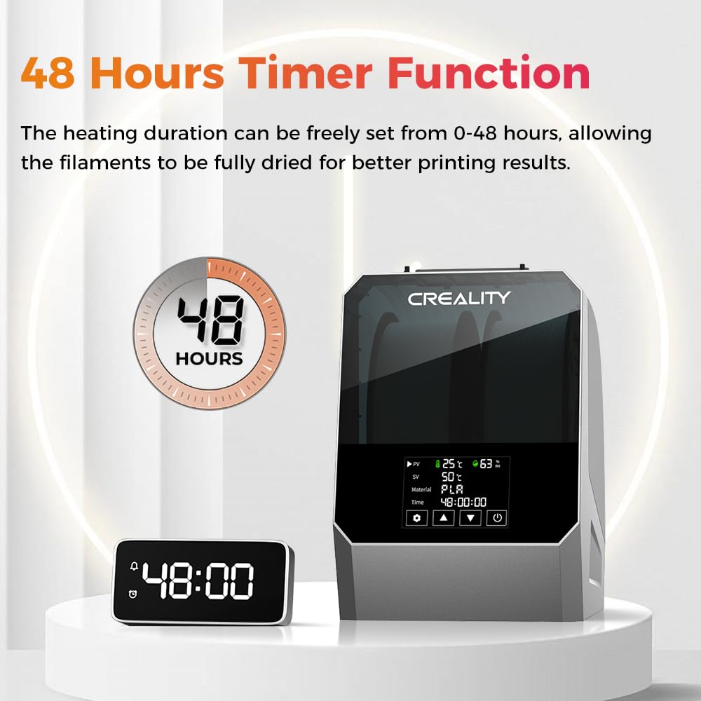 Creality Space PI Filament Dryer, 3D Printer Filament Dryer Box with 360° Heating, Upgraded Filament Dehydrator Storage Box Support Nylon ABS PETG PLA TPU 1.75/2.85mm (Space PI Plus) Creality