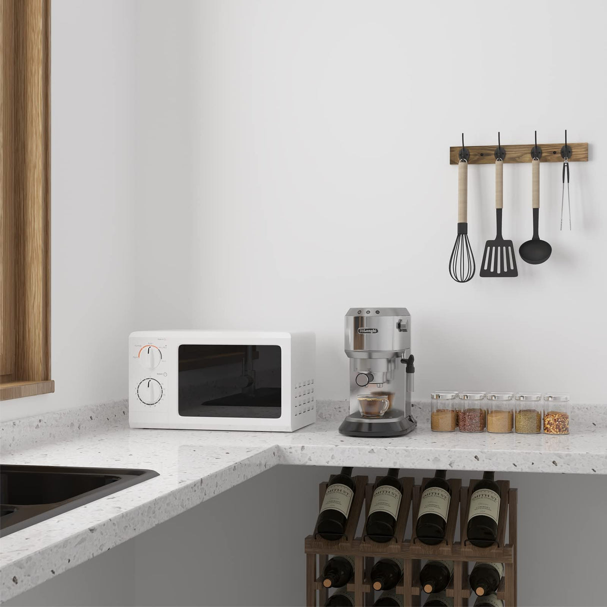 VERTORGAN Coat Hooks Wall Mounted, Wooden Hat Rack with 4 Hooks for Entryway, Bathroom,Bedroom(Brown) VERTORGAN