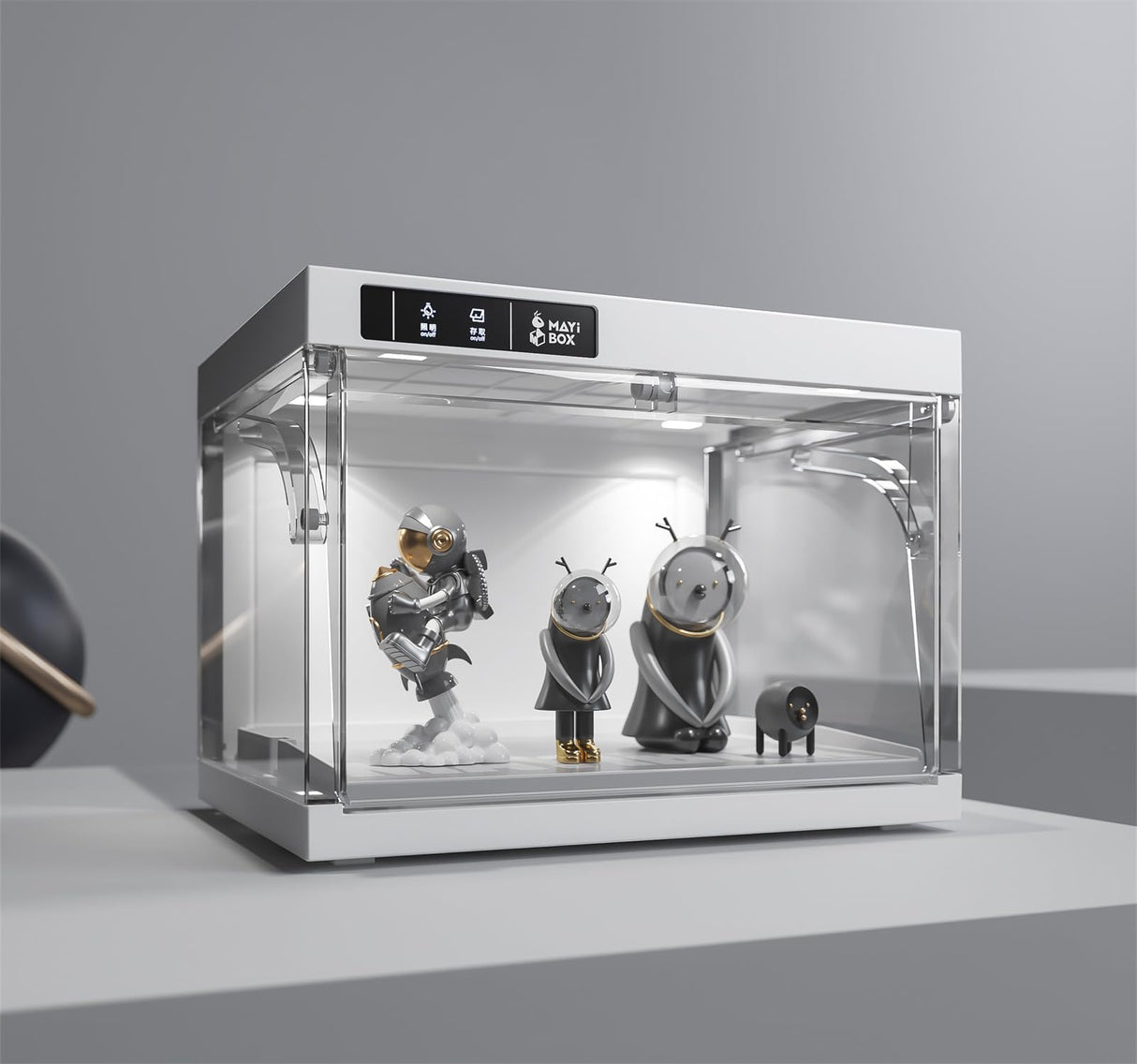 BPKADHY 2 Pcs Shoe Storage LED Smart Shoe Box, Auto-Opening Shoe Boxes Stackable Shoe Storage Organizer for Sneaker Display Case & Collection Crate White (2 PCS) BPKADHY