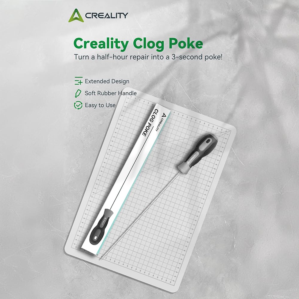 Creality Clog Poke, 3D Printer Nozzle Cleaning Kit for 1.75mm Filament Nozzles Φ1.5mm Needle with Arrow Tip Clean More Thoroughly, 210mm Prolong&Hight Hardness Cleaning Hotend Without Disassembly Creality