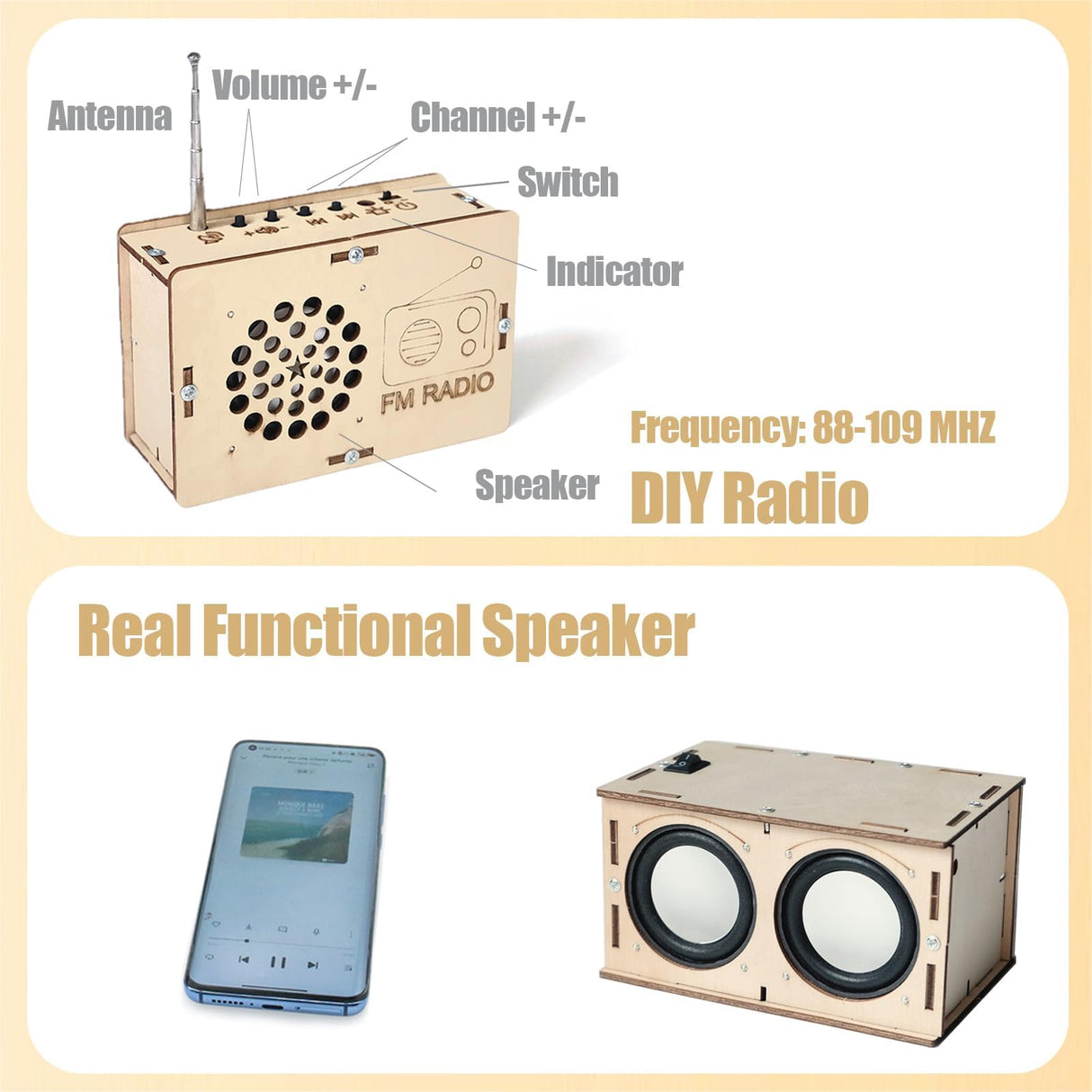 STEM Toys for Boys Girls Age 8-13 8-12 12-14 Build Your Own Speaker Radio Kit Birthday Gifts for 8 9 10 11 12 13 14 15+ Years Old Boys Girls Teens Building Circuits Engineering Kits DIY Science Kits ANNISOKA