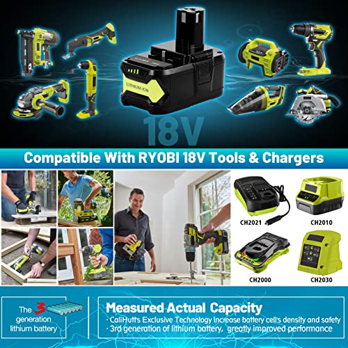 CaliHutt 【Upgrade】 18V 6.0Ah Replacement Battery for Ryobi ONE+ Plus 18V Battery High Capacity 18V Lithium-Ion Battery P102 P104 P105 P106 P108 P107 P109 for Cordless Power Tools… CaliHutt