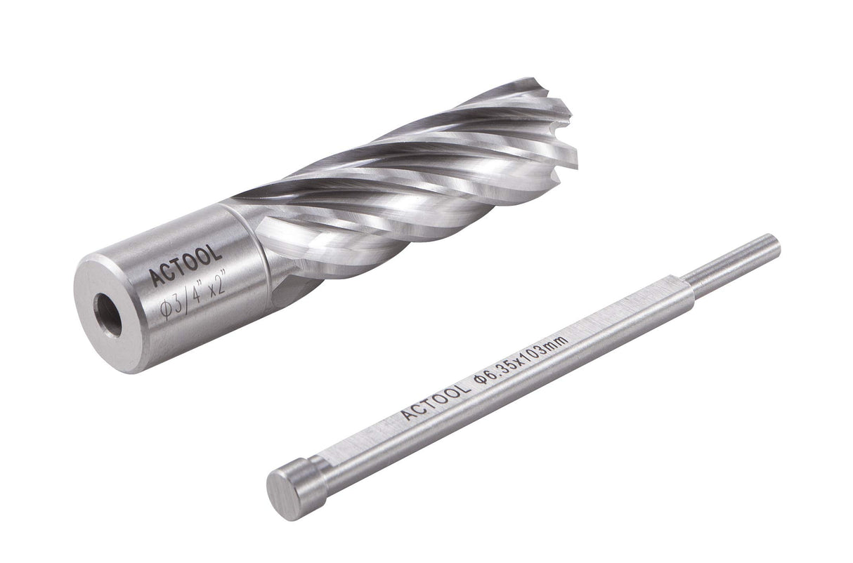 ACTOOL 3/4" Diameter × 2" Depth of Cut HSS ANNULAR Cutter with 3/4'' Weldon Shank ACTOOL