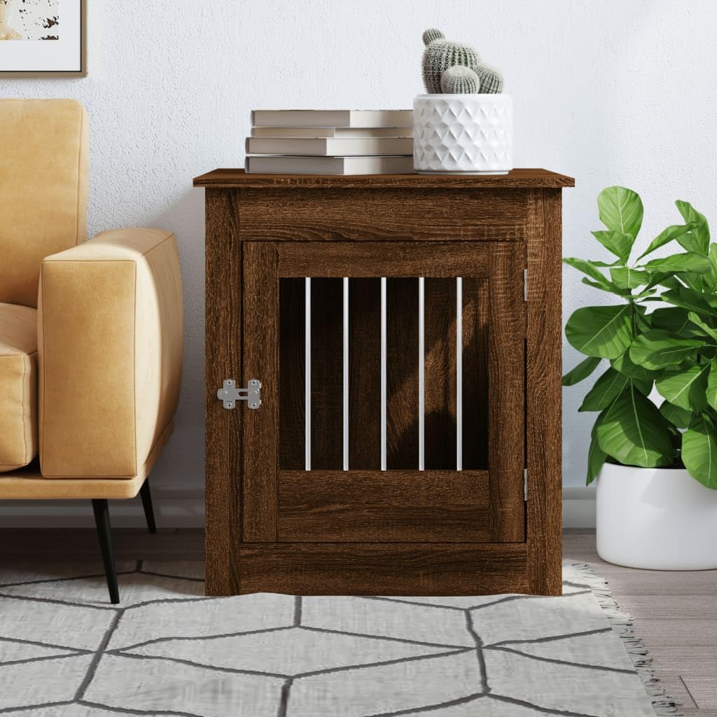 GOLINPEILO Dog Crate Furniture, Modern Dogs Kennel Indoor, Dog House Indoor, Puppy Cage Indoor Dog House, Brown Oak 25.4"x31.5"x28" Engineered Wood,-775 GOLINPEILO