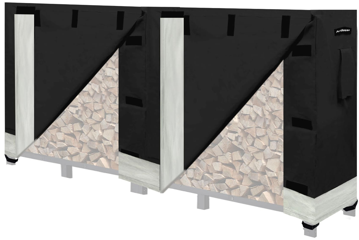 Artibear Firewood Rack Stand 8ft With Black Log Holder Cover Artibear
