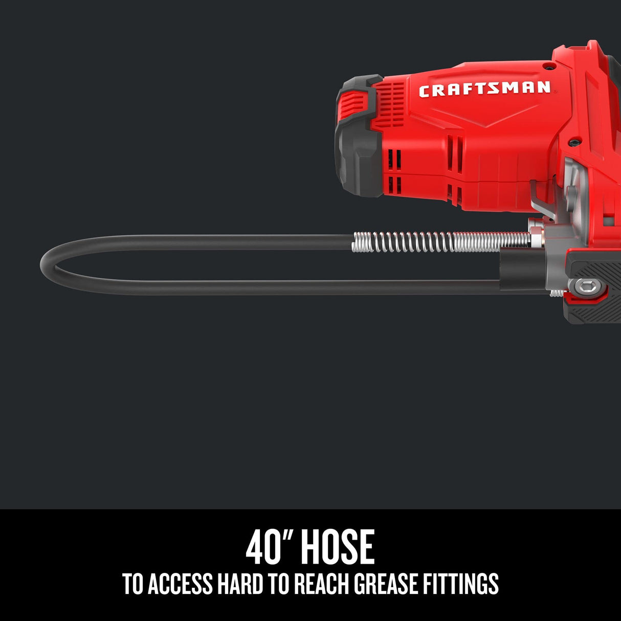 CRAFTSMAN V20 Grease Gun, Cordless, 40" Hose, 10,000 Max PSI, Bare Tool Only (CMCGG001B) CRAFTSMAN