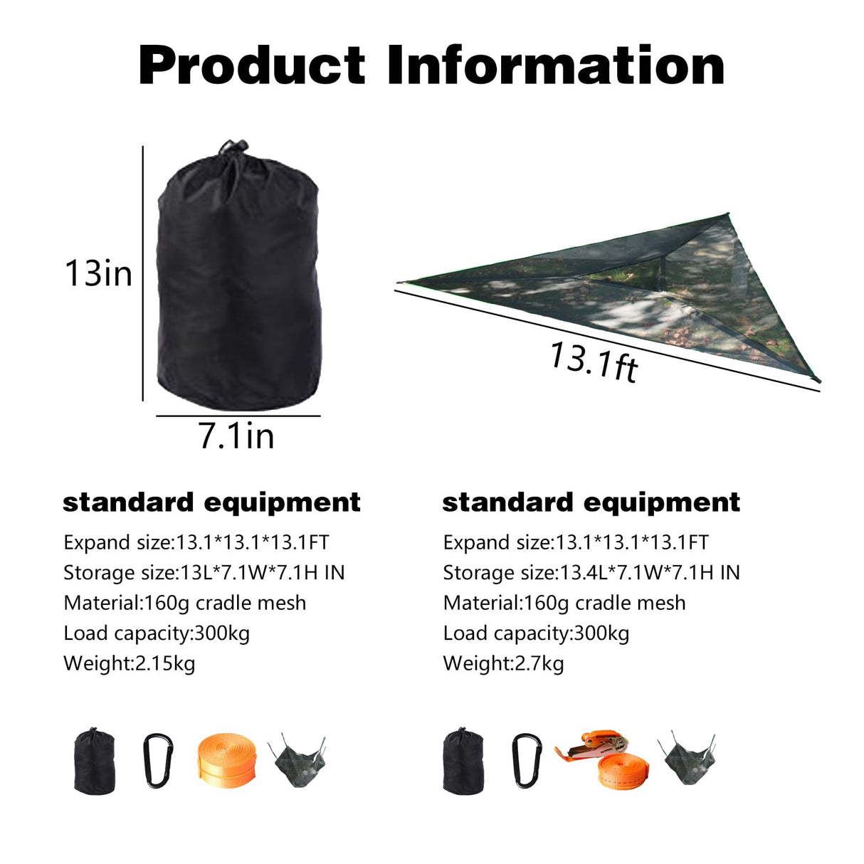 Triangle Hammock,13ft Triangle Camping Hammock, with 3 Ratchet Tie Down Straps and Storage Bag, Max 800 Lbs,Multi Person Portable Hammock for Adults Kids,for Travel Backyard Outdoor Garden Camping WoodArtSupply