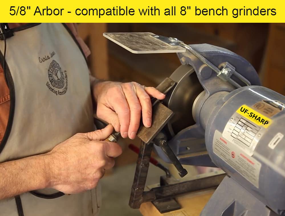 UF-SHARP 8 inch CBN Grinding Wheel 180 Grit, 8" Dia x 1" Wide x 5/8" Bore (Aluminum Body) for Sharpening High Speed Steel Tools、Woodturning Tools (8"x1") UF-SHARP