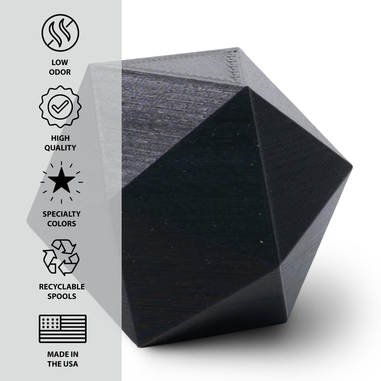 Protopasta 3D Printer Filament | PLA Filament 1.75mm | Black Recycled PLA | 1kg Spool Proto-Pasta