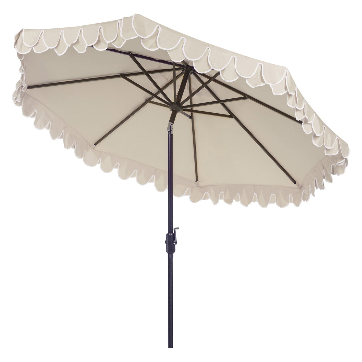 SAFAVIEH PAT8006A Outdoor Collection Elegant Valance Auto Tilt Umbrella Safavieh