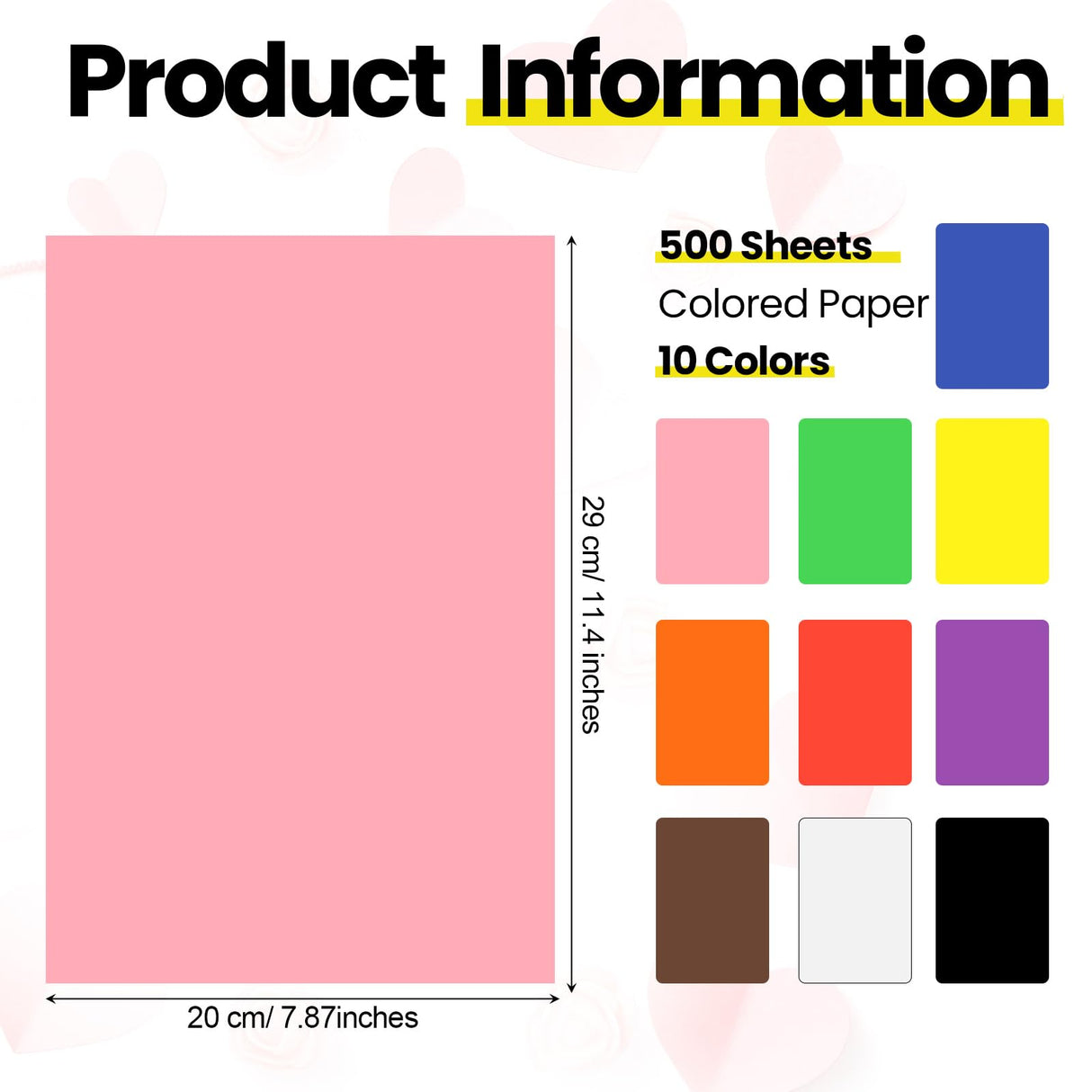 Harloon 500 Sheets Colored Construction Paper Bulk Heavyweight Construction Paper A4 Size Thick Cardstock for DIY Craft Supplies, 120 GSM Harloon