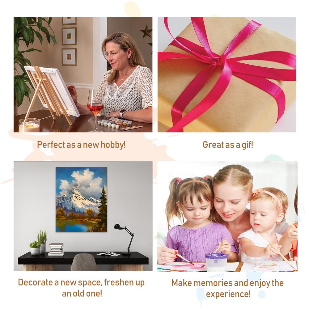 Amphol Paint by Number Kit for Adults Framed Canvas, Moon Landscape Adult Paint by Number Kits, Easy Acrylic Painting by Number with Exquisite Box - 10 x 10 Inch Amphol