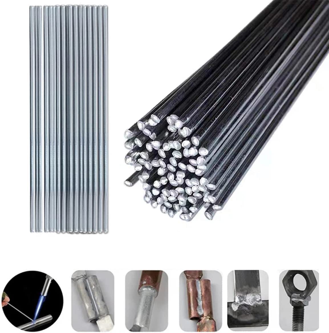 50 Pieces Flux Core Aluminum Rods Low Temperature Easy Melt Aluminum Welding Rods Welding Sticks AZB
