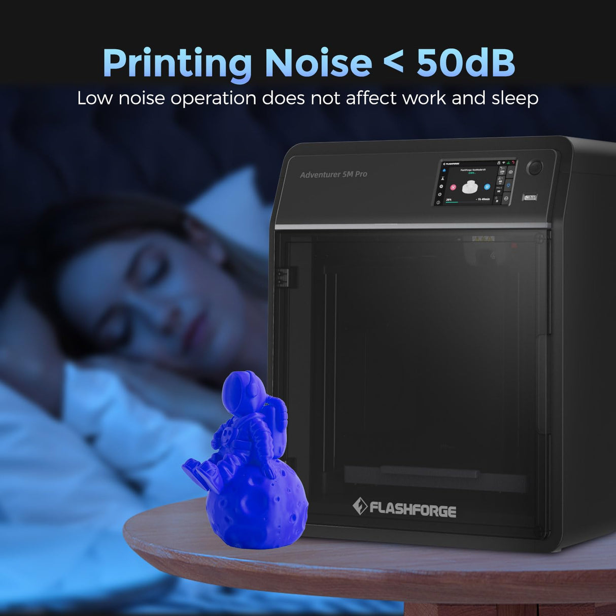 FLASHFORGE Adventurer 5M Pro 3D Printer, 600mm/s High-Speed, FDM 3D Printer Auto Leveling with 280°C Quick Detachable Nozzle, Core XY Structure, Dual Filtration System, Print Size 220x220x220mm FLASHFORGE