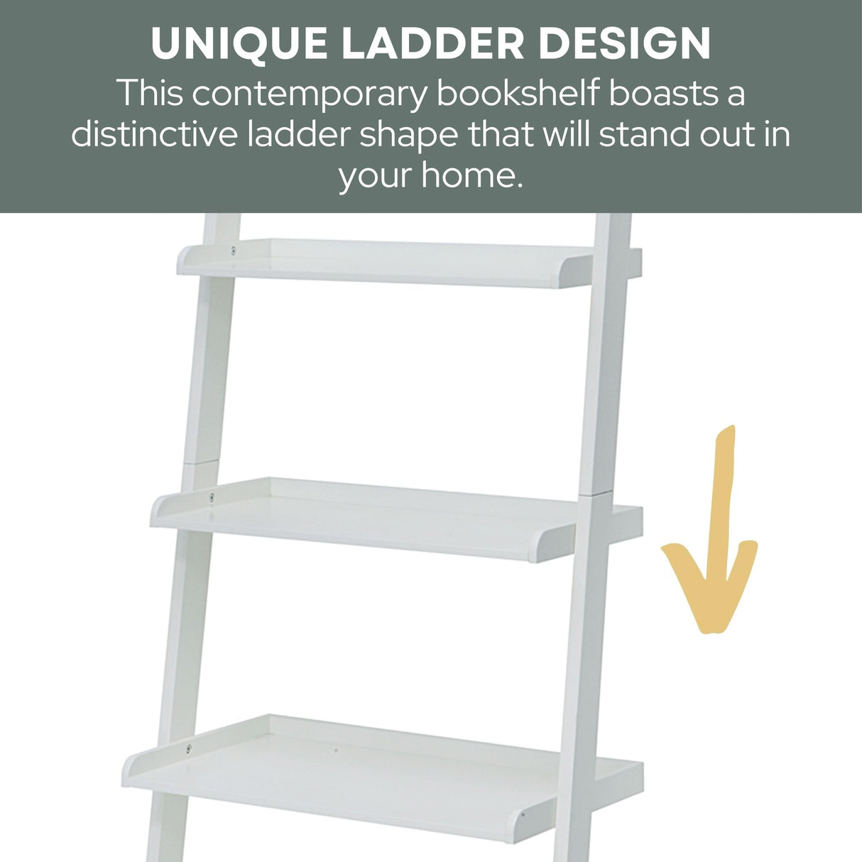 Convenience Concepts French Country Bookshelf Ladder, White Convenience Concepts