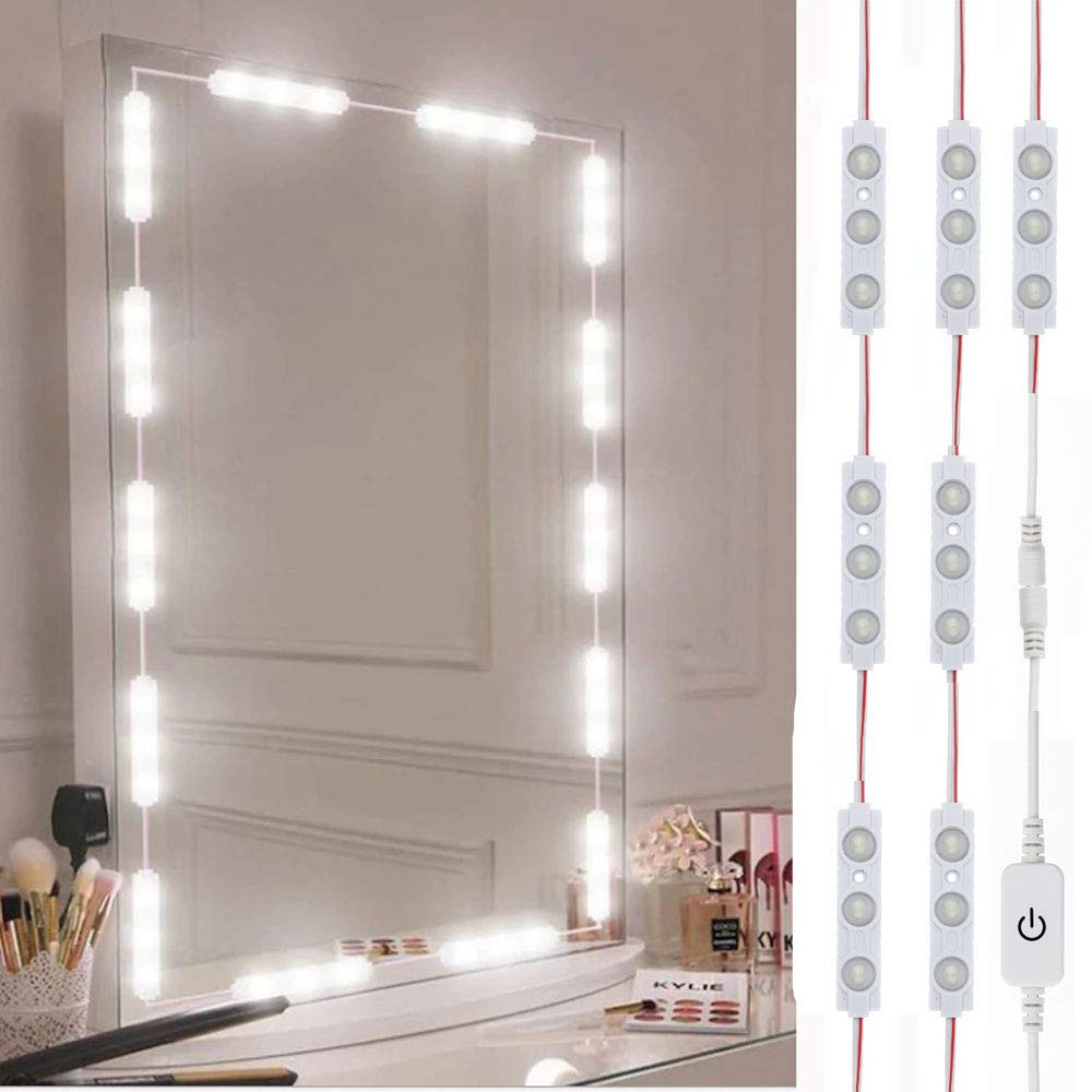 Led Vanity Mirror Lights, Hollywood Style Vanity Make Up Light, 10ft Ultra Bright White LED, Dimmable Touch Control Lights Strip, for Makeup Vanity Table & Bathroom Mirror, Mirror Not Included LPHUMEX