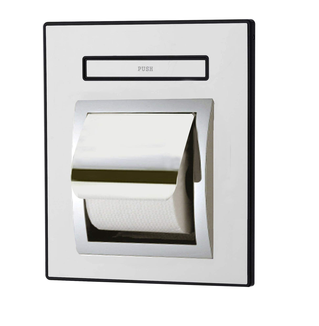 KAISERAUM Recessed Toilet Paper Holder with Pop-Out Shelf, Tissue Paper Roll Holder with Anti-Drop Phone Tray, SUS304 Stainless Steel, Chrome, GP-014TC, Max Toilet Paper Roll Size (4.13x5.5 inches) KR KAISERAUM