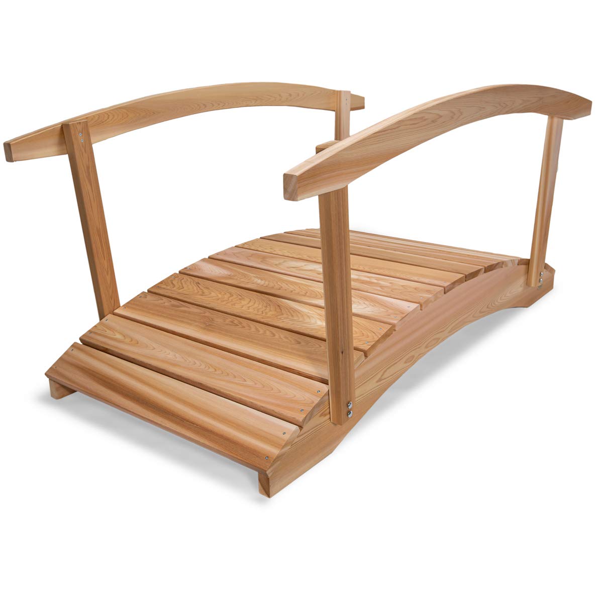 All Things Cedar FB72-R Garden Bridge with Side Rails | 6-Ft Cedar Wooden Bridge for Gardens, Backyards & Streams | Easy to Assemble & Made from Untreated Western Red Cedar | 71x38x34 All Things Cedar
