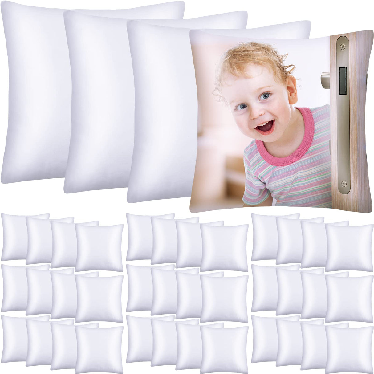 40 Pieces Sublimation Throw Pillow Covers 14 x 14 Inch Polyester Blank Cushion Covers Heat Transfer Pillow Cases with Invisible Zipper for Heat Press Printing, No Pillow Insert Chumia