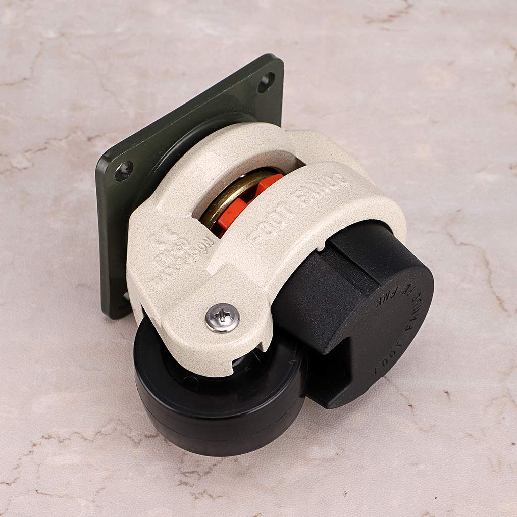 MDLUU Leveling Machine Casters with Rubber Pad, FM-60F Plate Mounted Retractable Workbench Caster, Leveling Feet Wheels, Loading Capacity 551lbs/Per, Pack of 4 MDLUU
