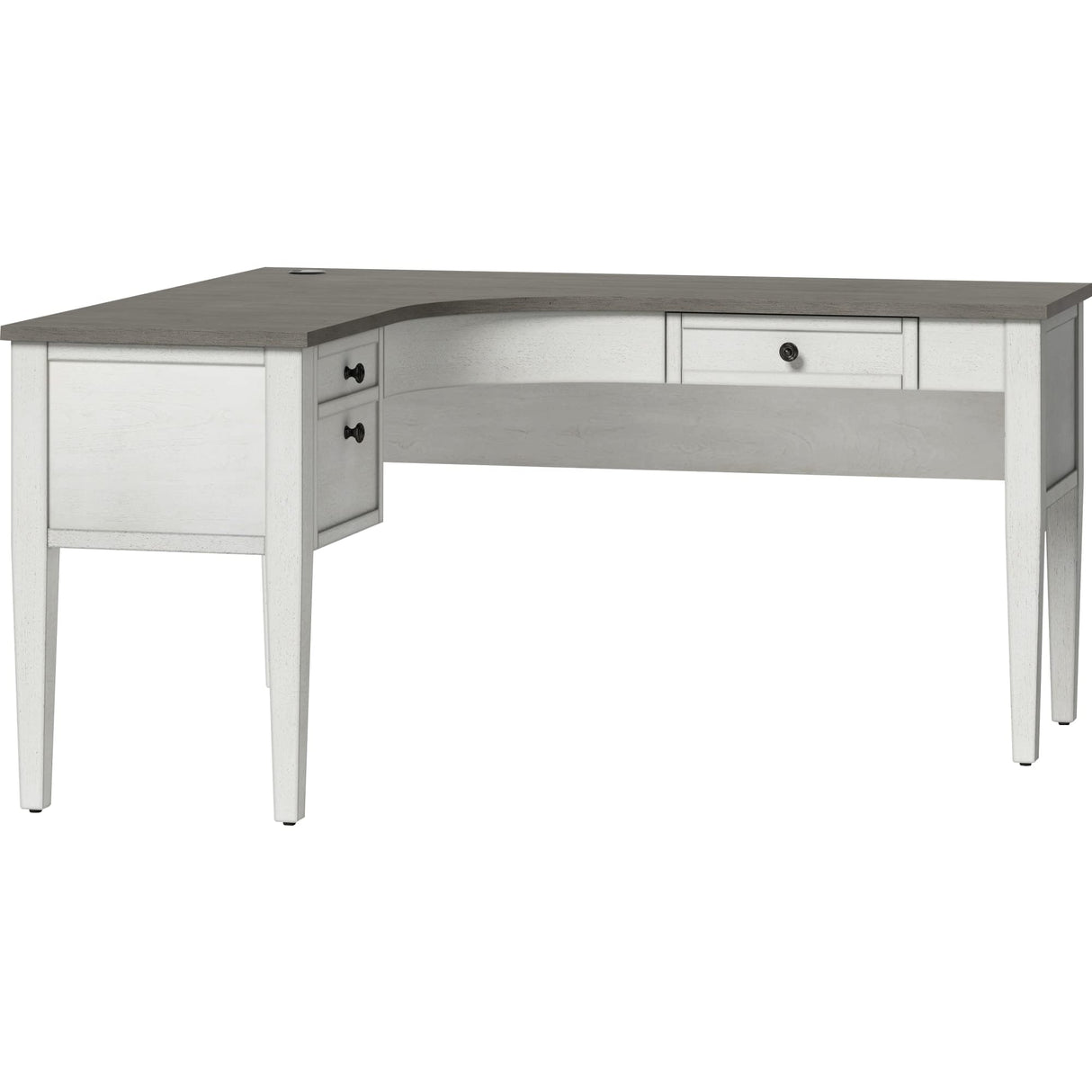 Whalen® Lagron 60" W Wood L-Shaped Corner Desk, Arctic White/Shadow Gray Whalen