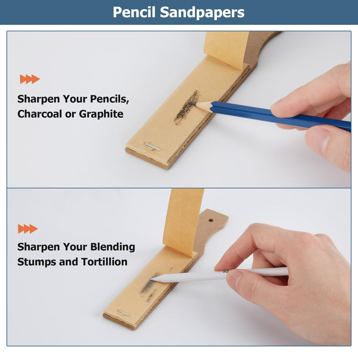 AGPTEK 48 PCS Sketch Drawing Tools, 20 Blending Stumps Set and 2 Sandpaper Pencil Sharpeners, Pencil Extension, Erasers,20 sponge replacement heads & 1 Felt Bag for Student Sketch Drawing Accessories AGPTEK