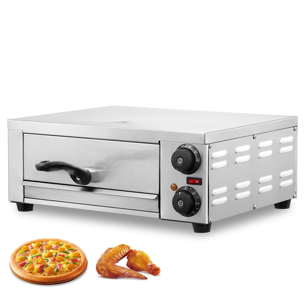 VEVOR Electric Pizza Oven for Countertops, 12-inch, 1500W, with Temp Control & 0-120 Min Timer, Even Baking Technology & Easy Clean Crumb Tray, Ideal for Both Commercial & Home Kitchens VEVOR