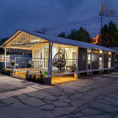 Prefab Tiny House for Sale – Expandable 20FT/40FT Mobile Home with 2-3 Bedrooms, Full Bathroom & Kitchen | Foldable Steel Frame Design