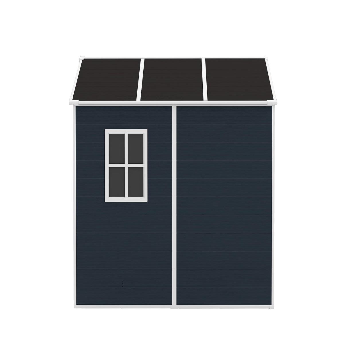 Outdoor Storage Shed 6x6 FT, Resin Shed with Floor & Window, Lockable Door, Vents, Outside Sheds & Garden Shed for Patio Furniture, Gardening Tools, Pool Equipment (Dark Gray, 6 * 6ft) OUEEEDD