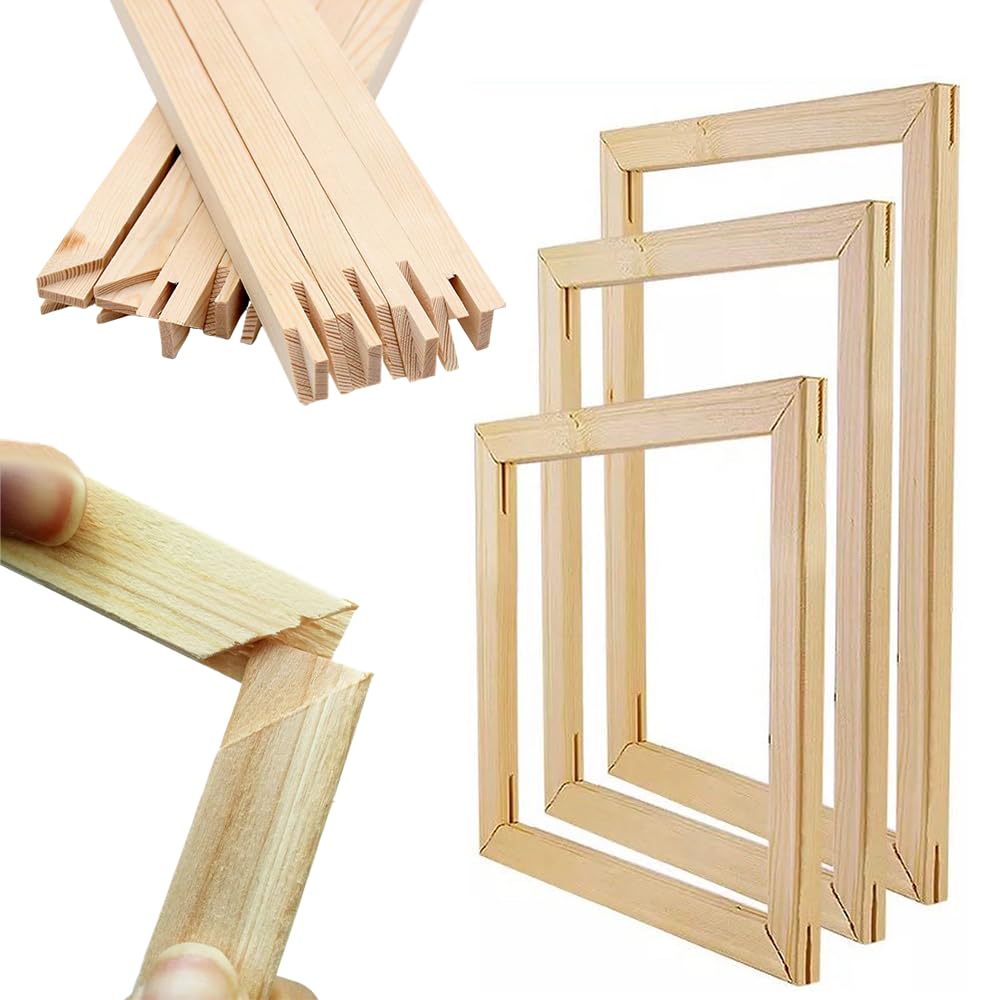 DIY Canvas Stretcher Bars Canvas Frame Sturdy Stretcher Frames Gallery Wrapped Canvas Wall Art Frame Kits Canvas Wood Stretcher Bars for Oil Paintings Prints Paint by Numbers Posters - 12x16 Inch Nustila