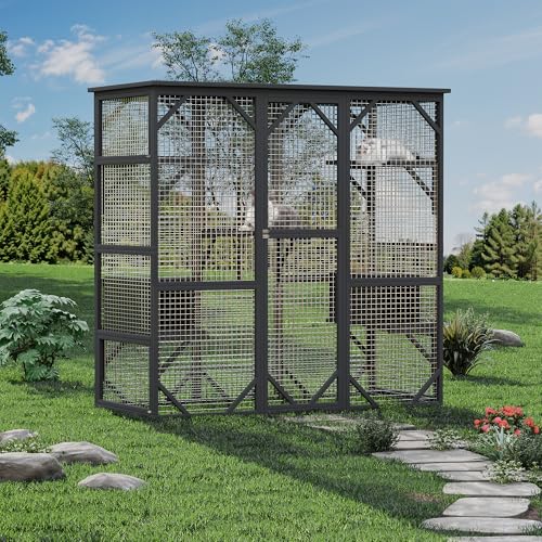 Catio Outdoor Window Cat Enclosure, Walk-in Cat Cage, Catio Outdoor Enclosure Extra Large GarveeLife