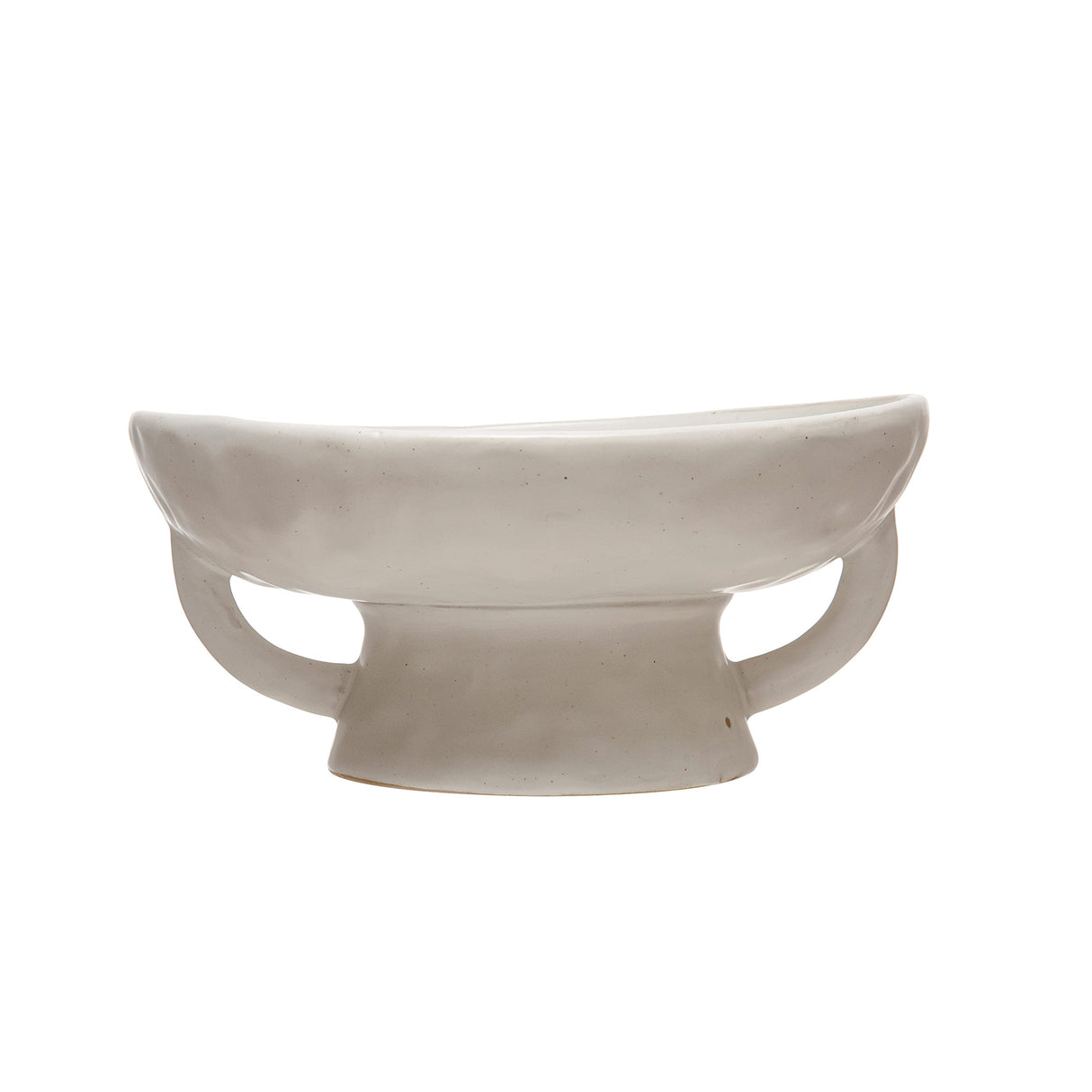 Creative Co-Op Stoneware Bowl w Reactive Glaze, White Creative Co-Op