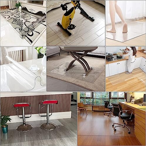 Office Chair Mat for Hardwood Floor, Clear Plastic Floor/Carpet Protector Pad, Hall Entrance Runner Rug(145x400cm/4.7x13ft) CSNBDMBBSH