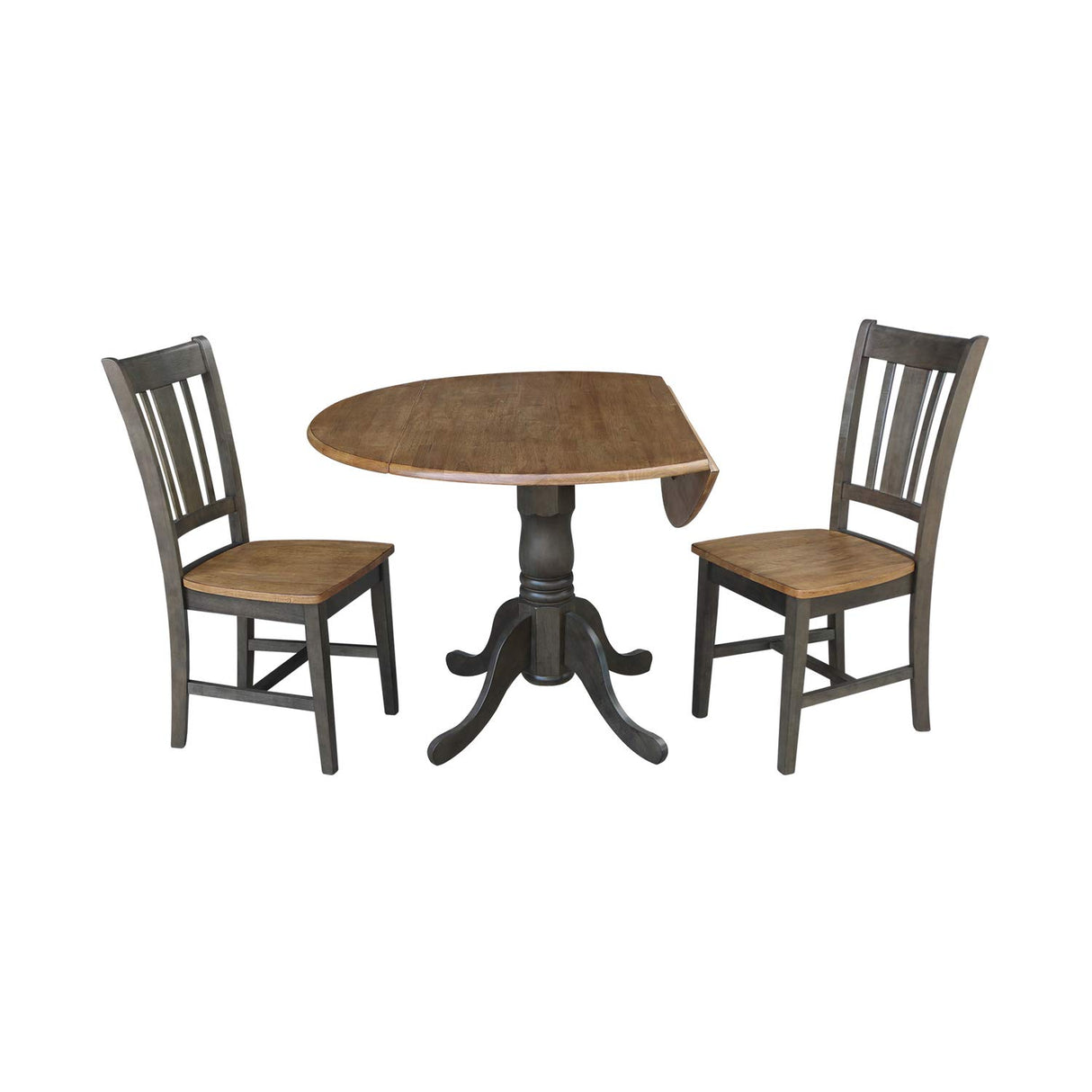 IC International Concepts Chairs Dining Table Set, Hickory/Washed Coal IC International Concepts