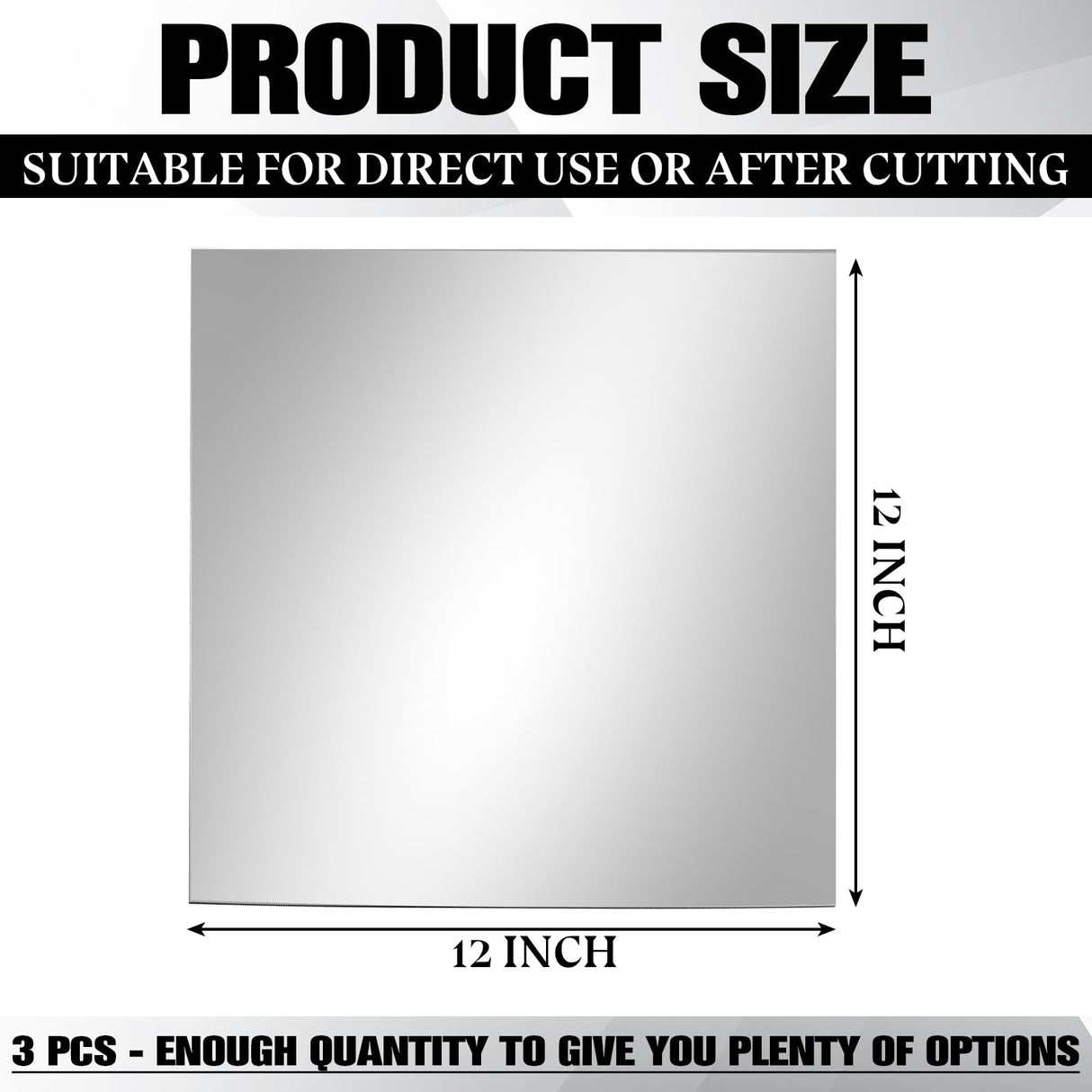 Yookeer 3 Pcs Two Way Mirror Glass, 12x12x0.04 Inch Acrylic Mirror Sheet See Through Mirror Infinity Mirror for Magic Mirror Project, 30% Transparent Yookeer