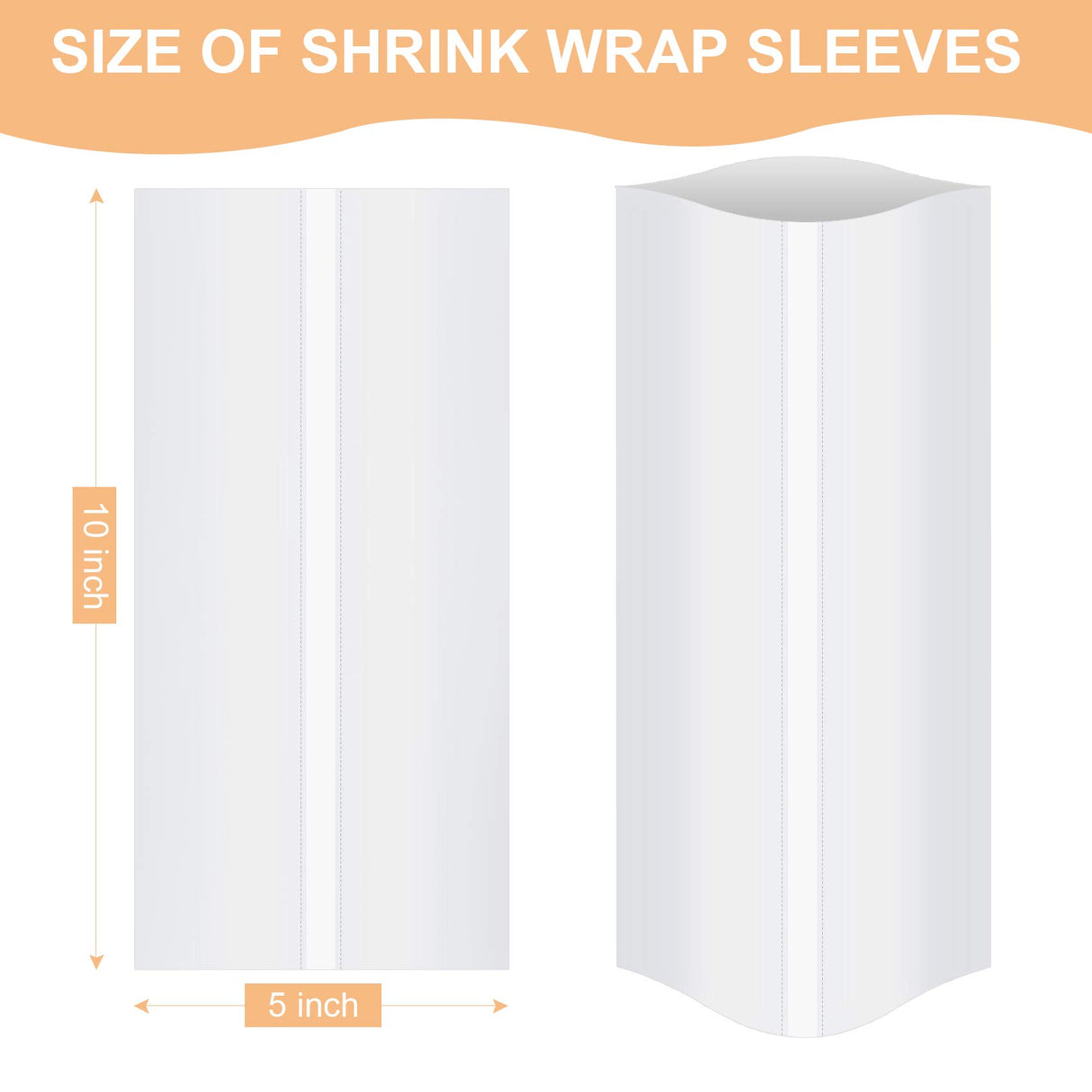 5x10 Inch Sublimation Shrink Wrap Sleeves, White Sublimation Shrink Wrap for Tumblers, Mugs, Cups and More, 60 Pcs Sublimation Shrink Film rebucas