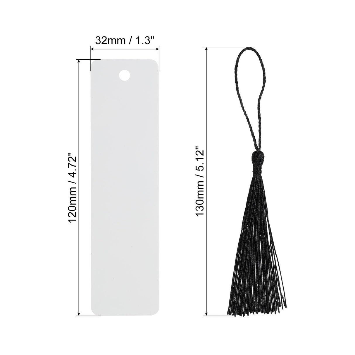 PATIKIL 4.72" x 1.3" Blank Metal Bookmark, 10 Pack Heat Transfer Rectangle Book Marks Page Markers Tassel for Women Book Lover DIY Project Gift, Black PATIKIL