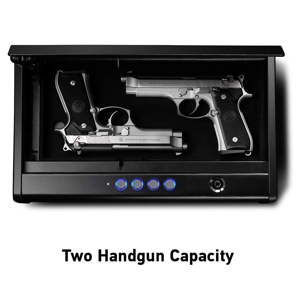 SentrySafe Gun Safe with Digital Keypad Lock, Pistol Safe with Capacity for Two Handguns, Firearm Storage with Bolt Down Kit for Home, Car, QAP2E SentrySafe
