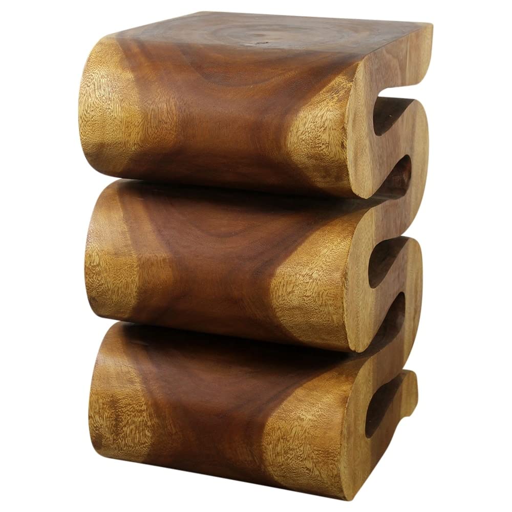 Haussmann® Wood Wave Verve Accent Snake Table 12 x14 x 20 in H Oak Oil Haussmann