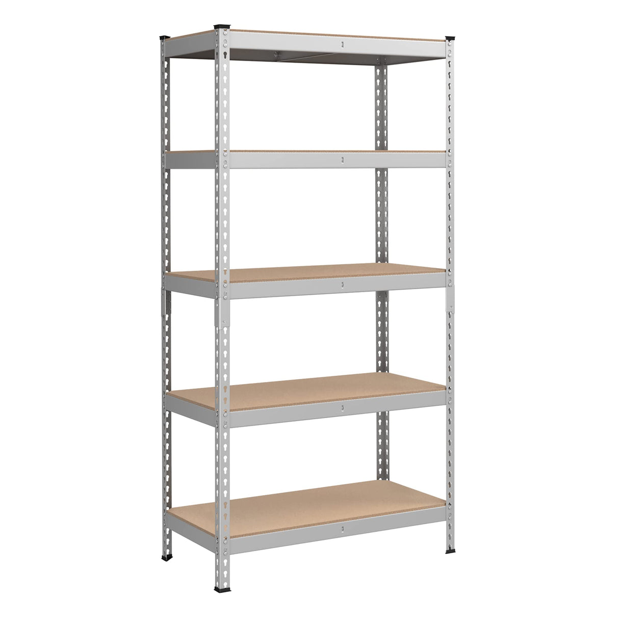 SONGMICS 5-Tier Storage Shelves, Load 2310 lb, Garage Storage, Boltless Assembly, Adjustable Shelving Unit, 17.7 x 35.4 x 70.9 Inches, for Study Shed Basement, Silver and Natural Beige UGLR450E01 SONGMICS