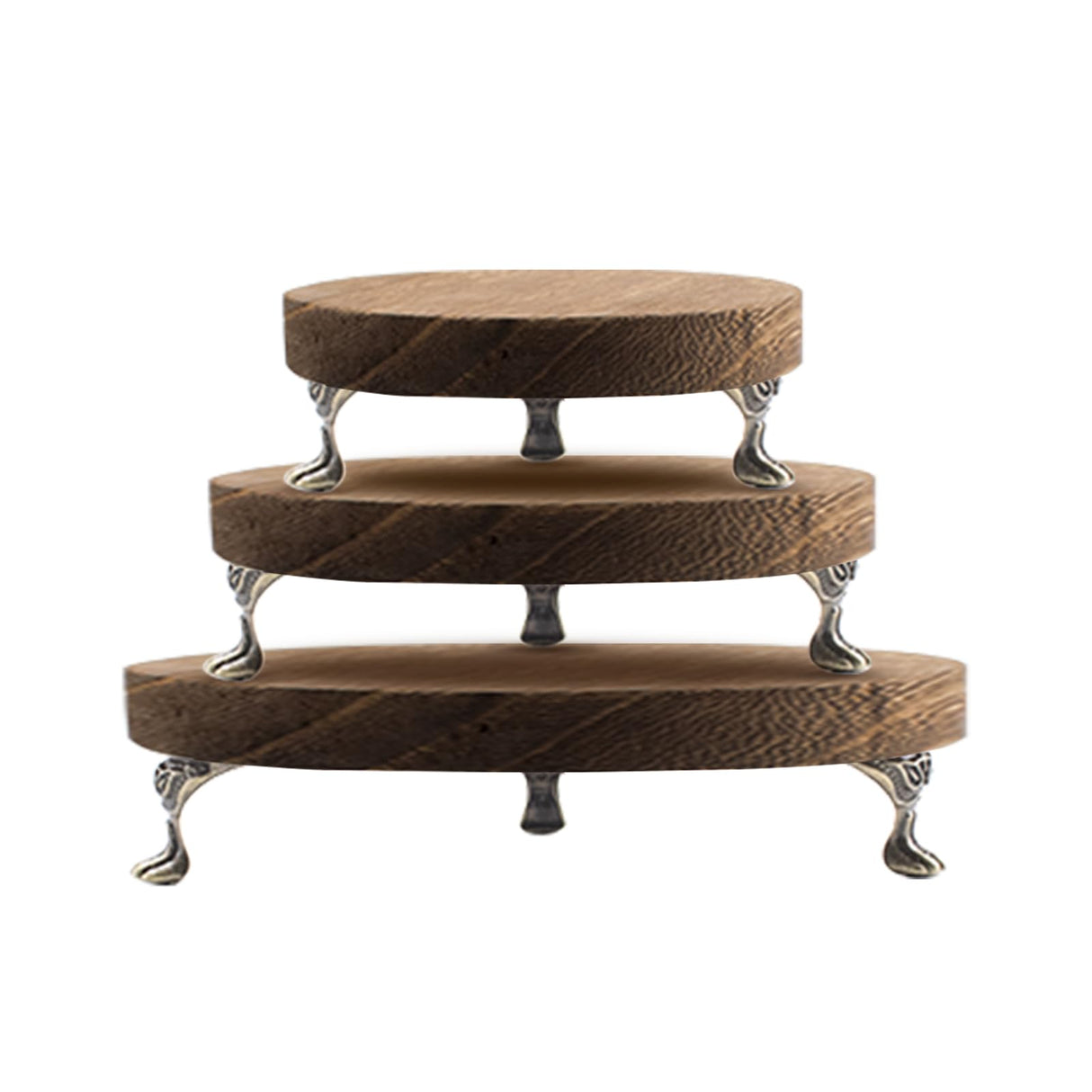3 PCS Wooden Display Riser for Display Wood Risers for Decor and Organizer Round Display Stand Farmhouse Rustic Decor Risers Wood Riser Pedestal Stand for Candles Plants Cups (Brown, 8/6/4 Inch) QoTang
