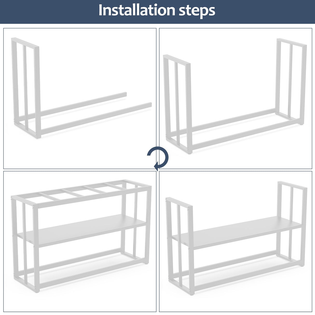 Fizgot Fish Tank Stand Metal Aquarium Stand,55-75 Gallon Aquarium Turtle Tank, 48.4 x 14.8 x 29.1Inch, Reptile Terrariums and Breeder Tank Stand(White ) Fizgot