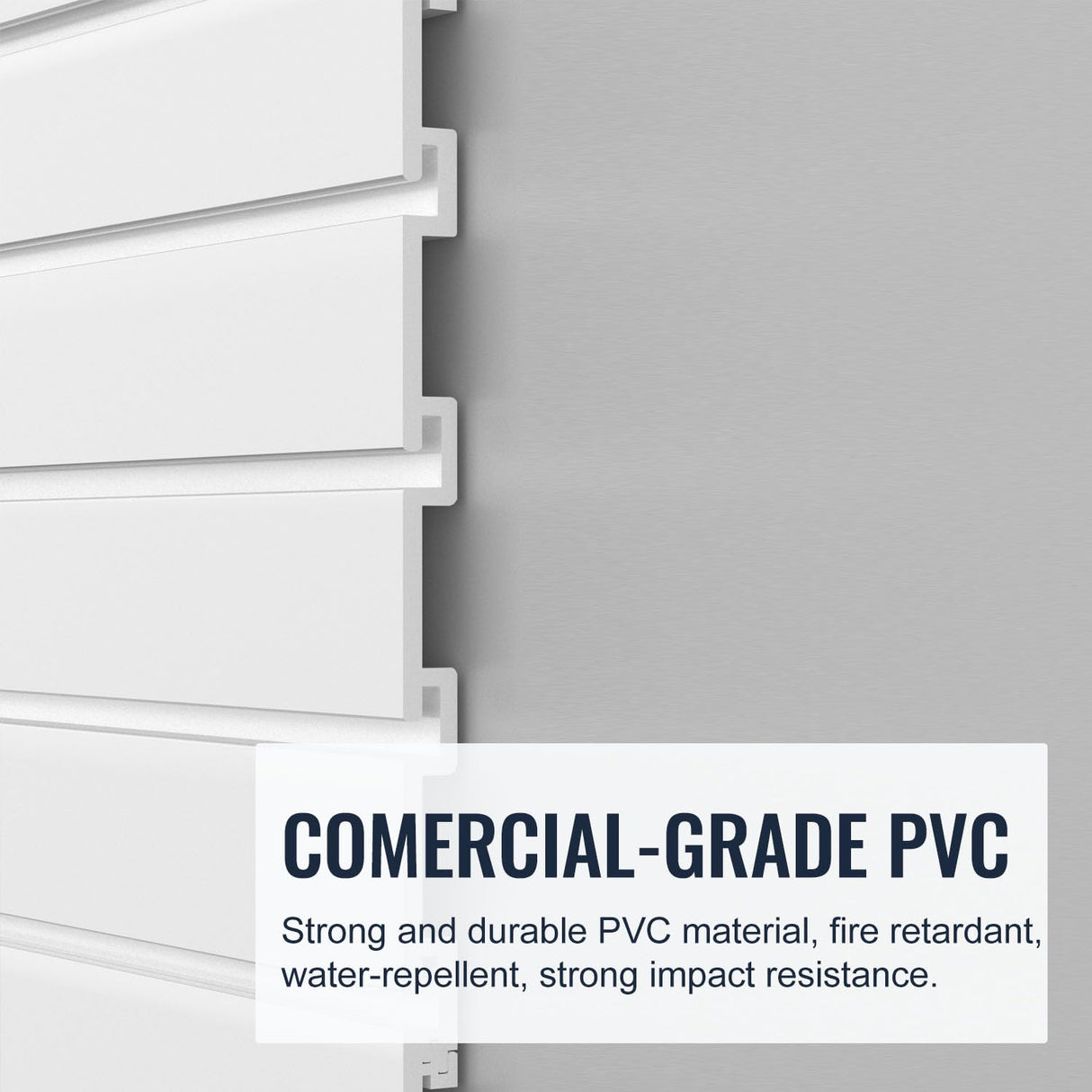 BRITINE Slatwall Panel Garage Organizer PVC Slatwall Heavy Duty Wall Mounted Rack, Interlocking Slat Wall Panels for Tool Organization Peg Board(White 4 x 4 ft) BRITINE