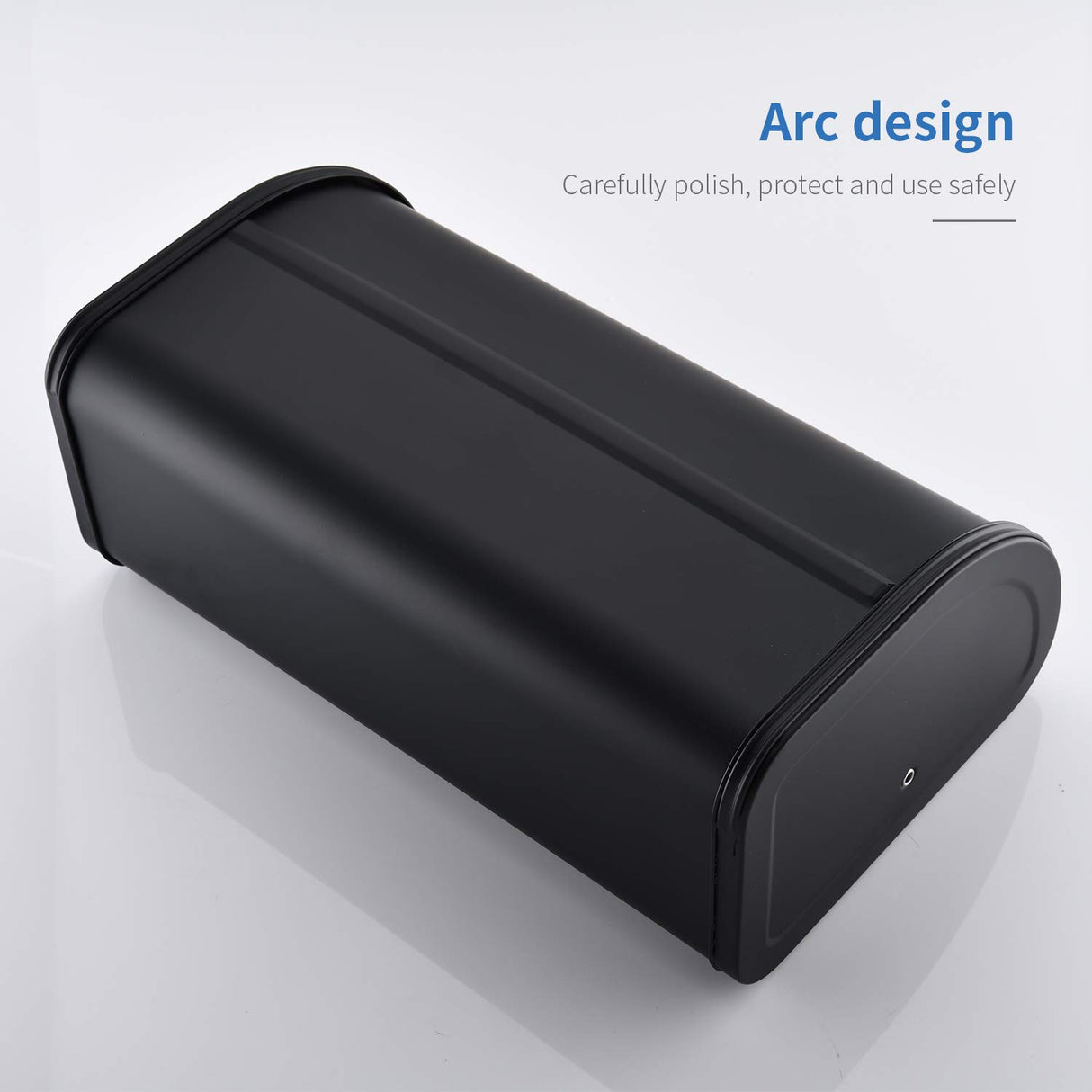 HILFA Stainless Steel Bread Box with Roll Up Lid, For Easy Kitchen Counter Storage, Bread Bin Holder,17.5X11.5X7.5 inch, Matte Black For Home and Kitchen HILFA