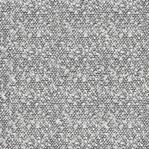 HomePop Modern Fabric Storage Ottoman with Wood Grain Laminate Top -White Cream Boucle with Gray Yarn HomePop