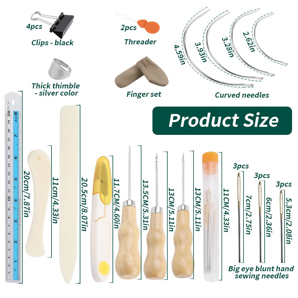 WONVOC Book Binding Kit, Book Making Kit, Bone Folder Tool for Paper Crafting, Awl Tool Bookbinding,Waxed Thread, Bookbinding Needles for DIY Bookbinding Crafts WONVOC