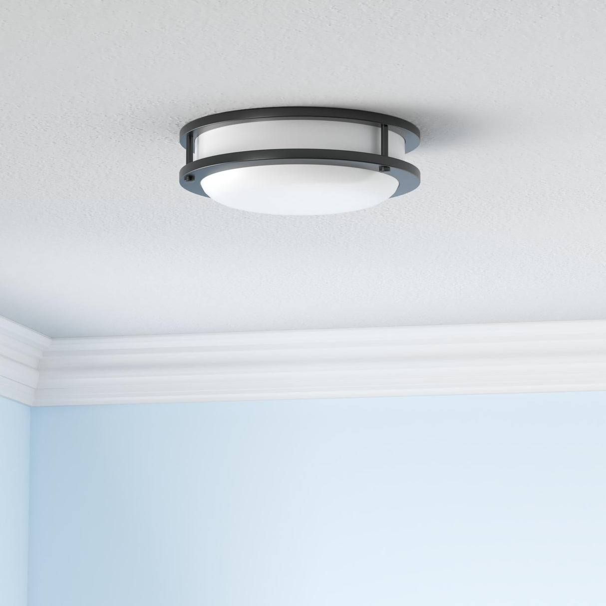 13 inch Flush Mount LED Ceiling Light Fixture, 2700K/3000K/3500K/4000K/5000K Adjustable Ceiling Lights, Oil Rubbed Bronze Saturn Dimmable Lighting for Hallway Bathroom Kitchen or Stairwell, ETL Listed hykolity