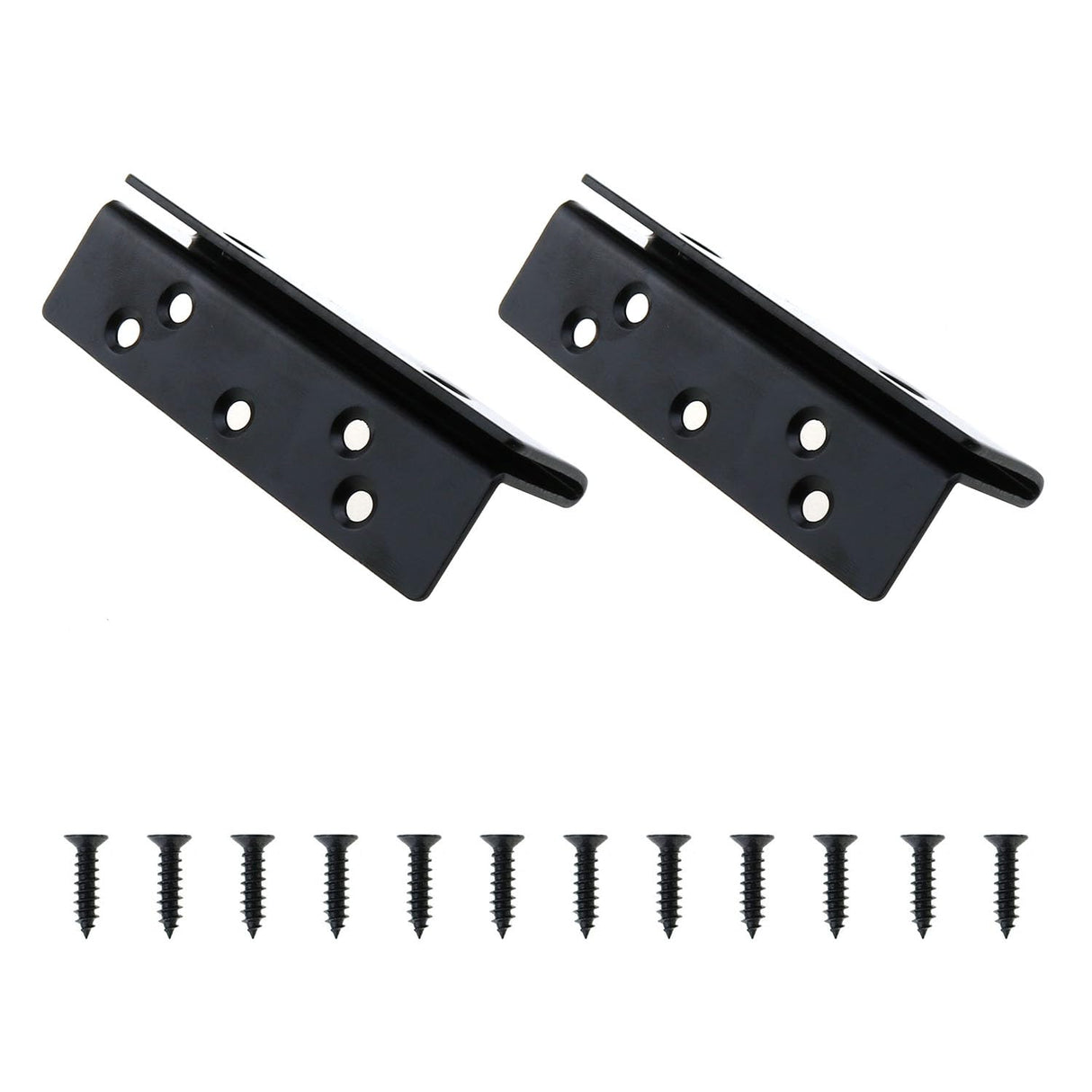 MEETOOT 2PCS Bed Frame Hardware Heavy Duty Bed Post Double Hook and Channel Bracket Black Bed Rail Hook Plate Suitable for Fixing Bed Frame Bed Post Bunk Bed Headboards MEETOOT