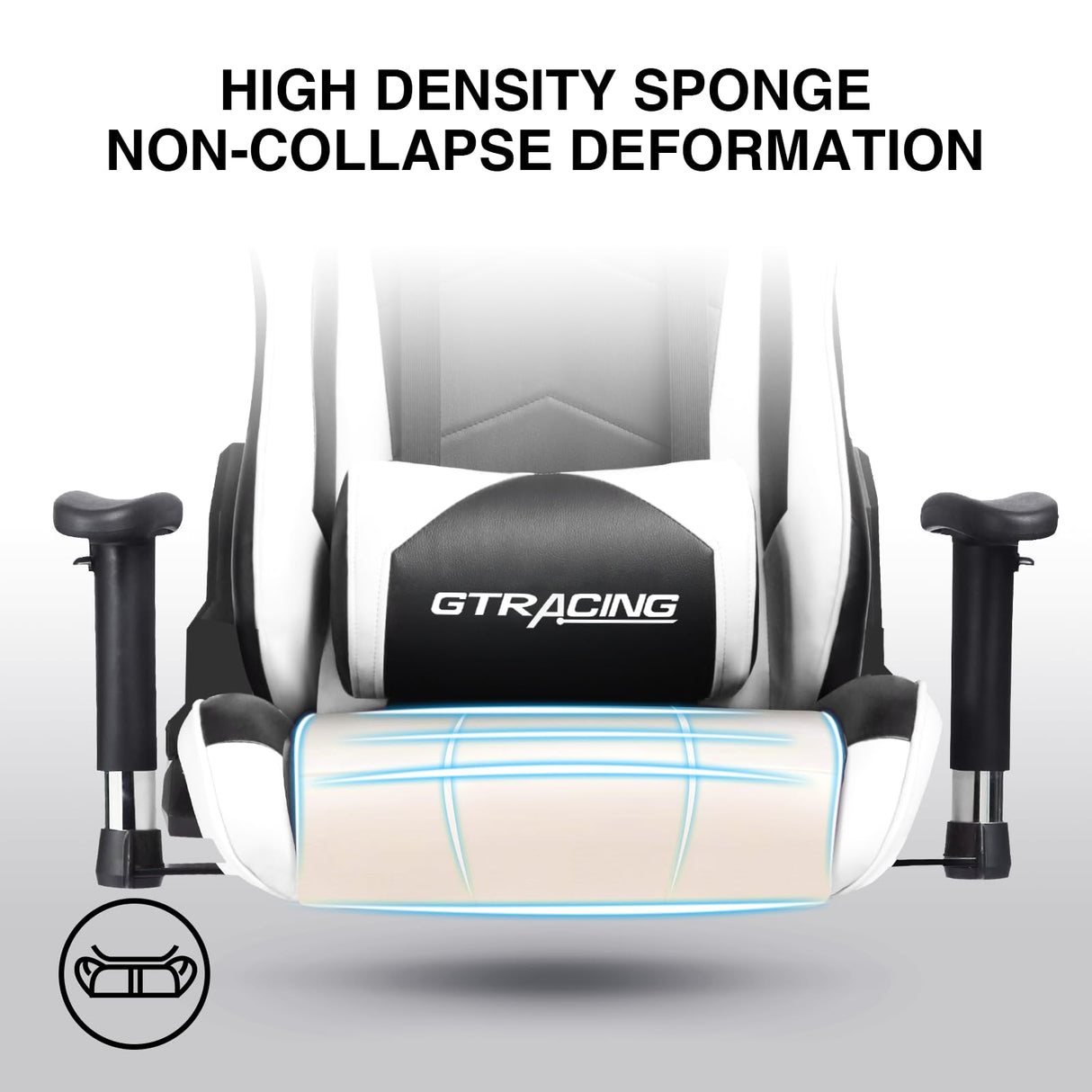 GTRACING Gaming Chair Racing Office Computer Ergonomic Video Game Chair Backrest and Seat Height Adjustable Swivel Recliner with Headrest and Lumbar Pillow Esports Chair (White) GTRACING