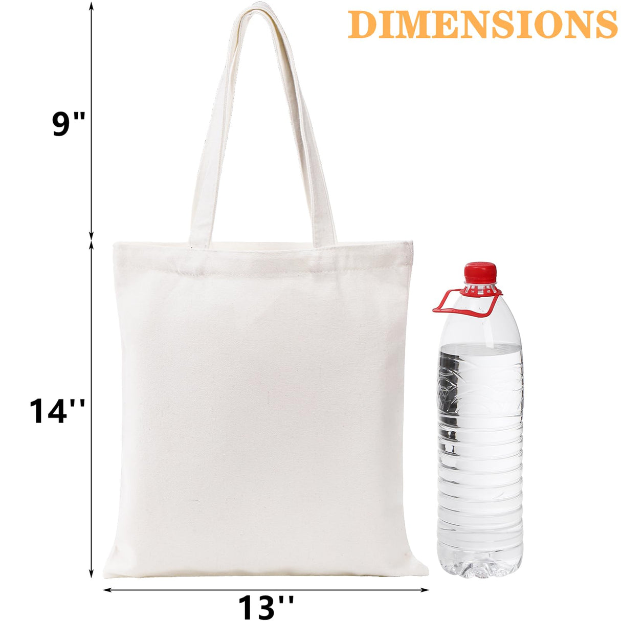 DEAYOU 12 Pack Canvas Tote Bag, 13" x 14" Sublimation Blank Cotton Cloth Bags, White Reusable Grocery Bags with Handles for Shopping, DIY Crafting, Heat Transfer, Gift, Activity DEAYOU